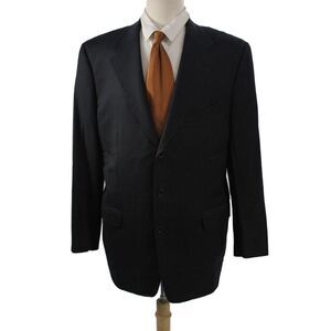 Trussini Mens Navy Striped 2 Piece Suit Jacket Size 52